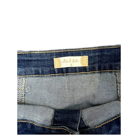 Altar'd State Women Denim Skirt Back to School Mini Button Up Pockets Blue Small - Picture 2 of 5